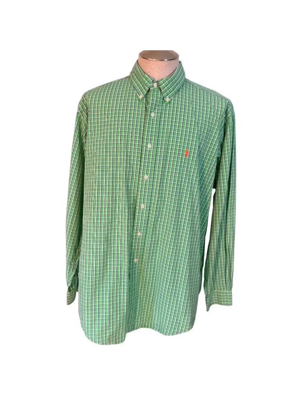 Ralph Lauren Mens XL Green Plaid Button Down Shirt Classic Fit Long Sleeve - Picture 2 of 8